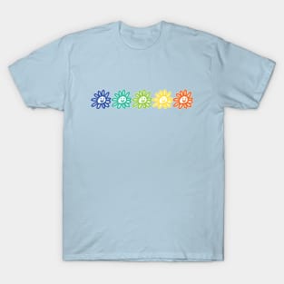 Five Flower Right Graphic T-Shirt